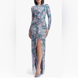 DRESS THE POPULATION Romera Metallic Floral Gown